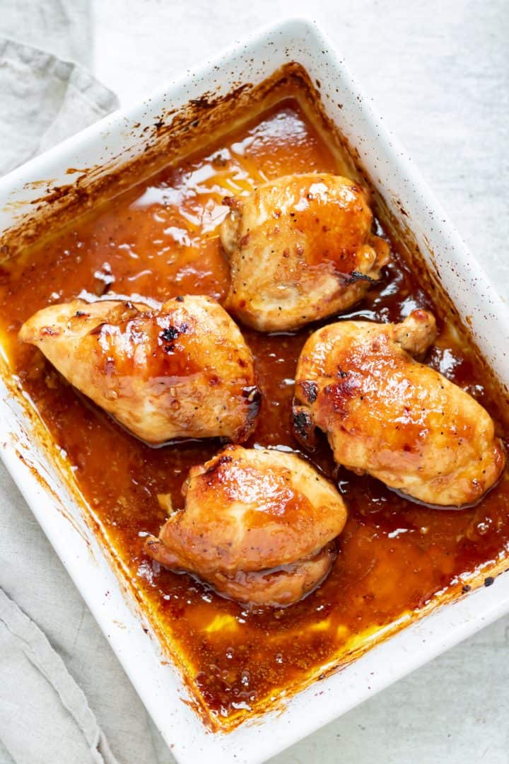 Baked Honey Garlic Boneless Skinless Chicken Thighs • You Say Potatoes