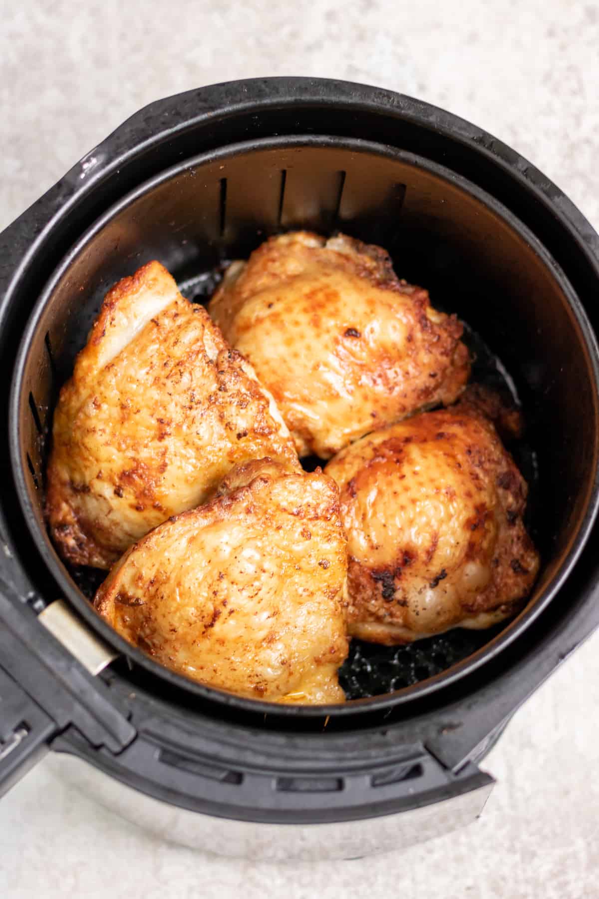 Part cooked thighs in air fryer.