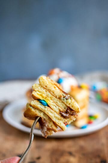 M&amp;M Pancakes • You Say Potatoes