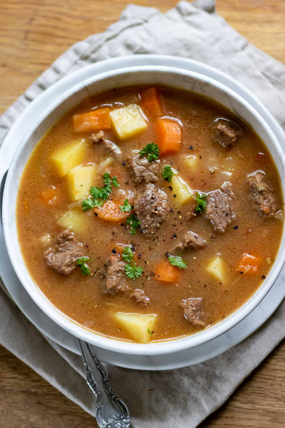 Bowl of beef stew.
