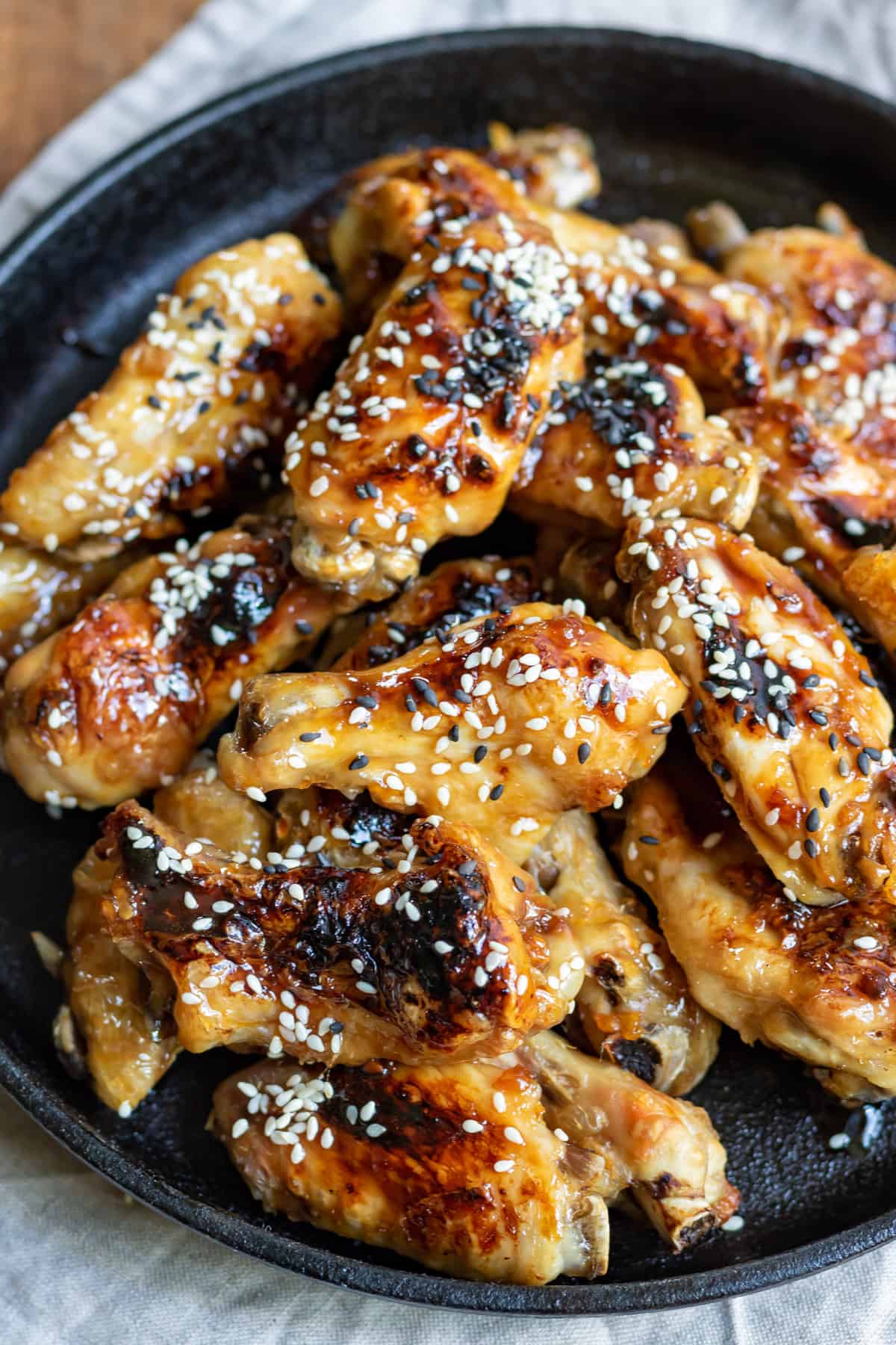 Dish of chicken wings.
