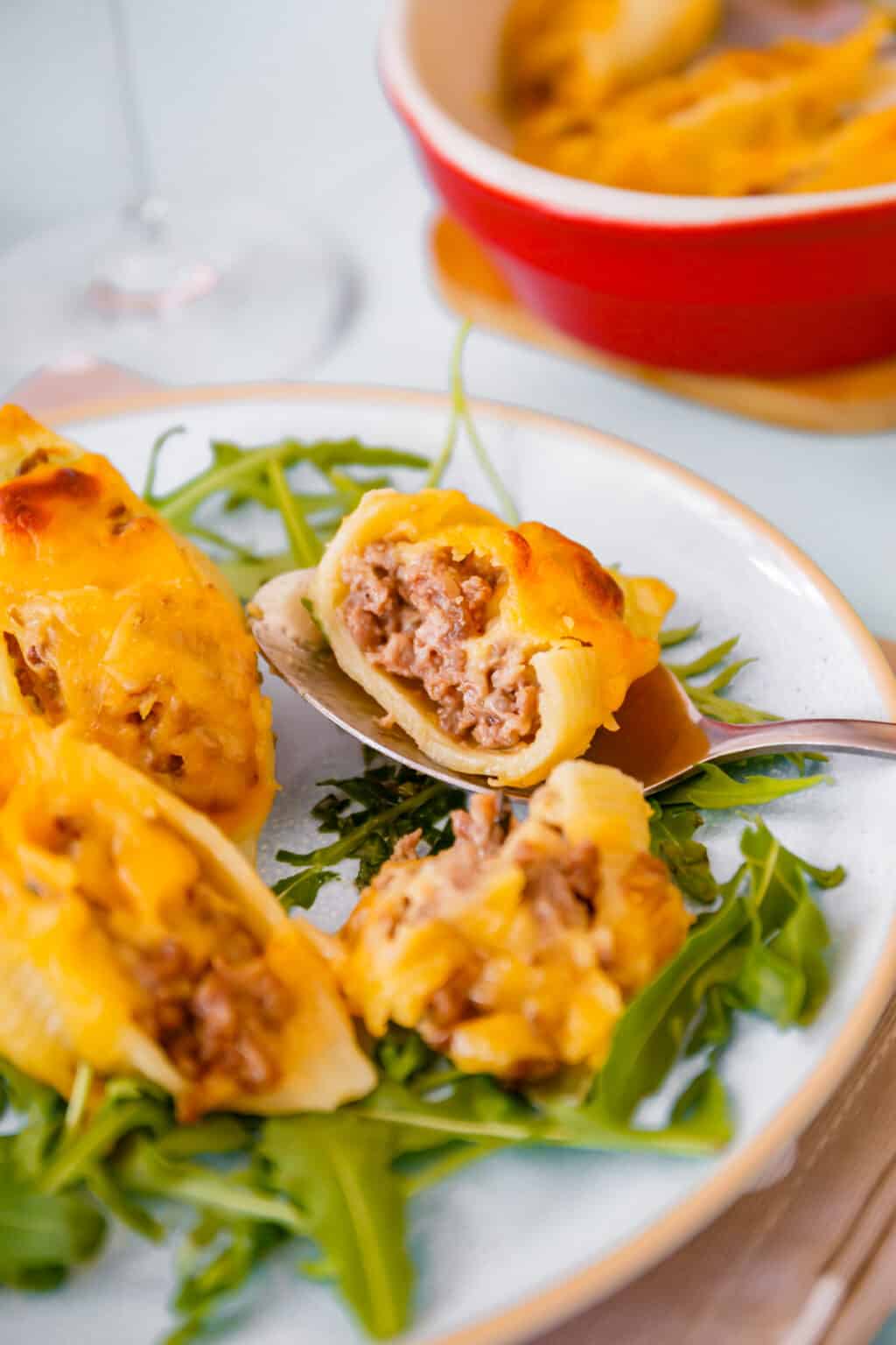 Cheeseburger Stuffed Shells • You Say Potatoes