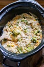Crockpot Cheesy Chicken and Rice • You Say Potatoes