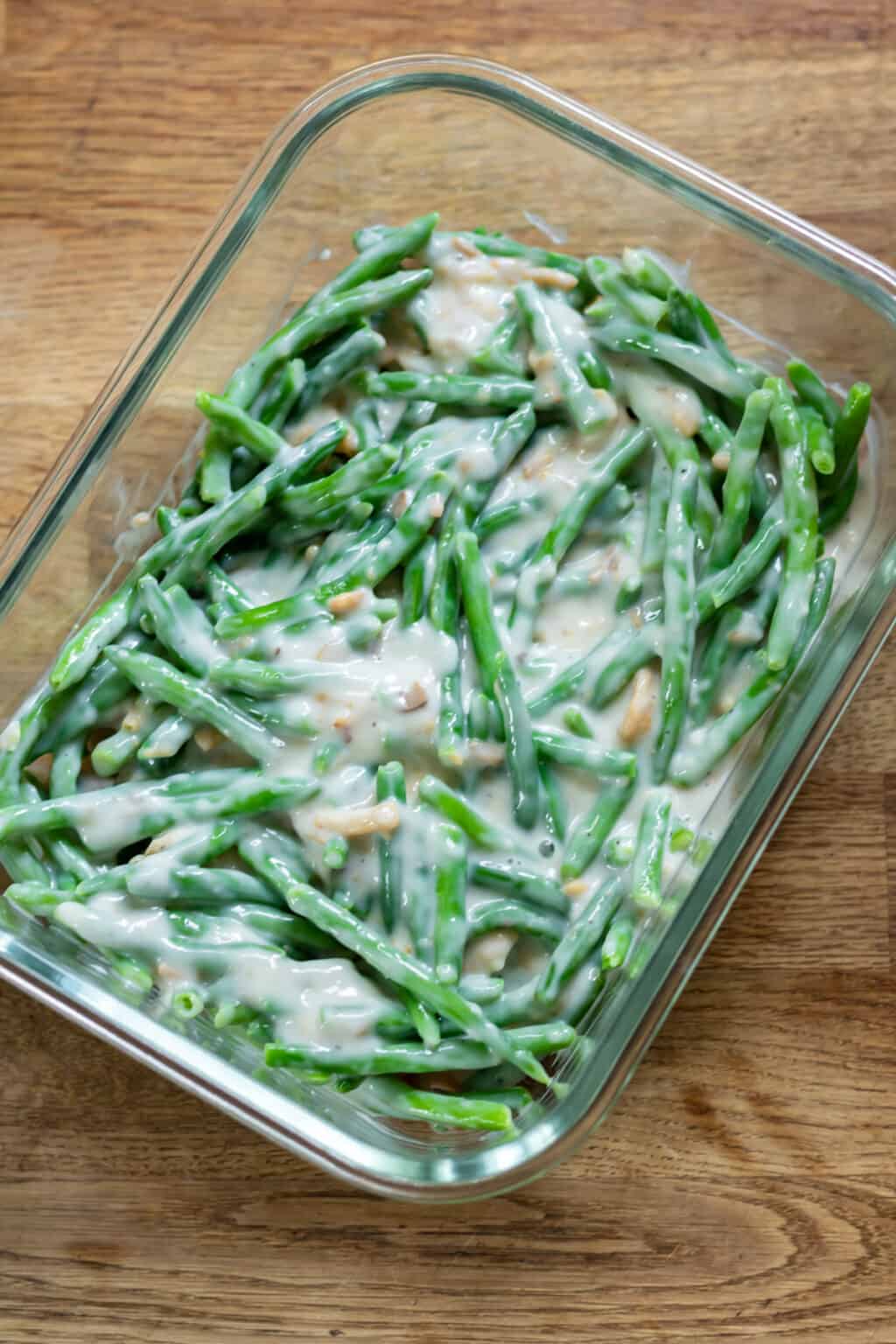 Microwave Green Bean Casserole • You Say Potatoes