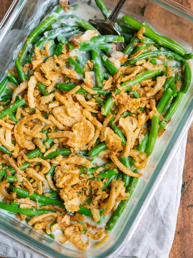 Microwave Green Bean Casserole Story • You Say Potatoes