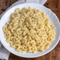 Bowl of microwave pasta.