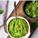 Bowl of green sauce, with text: Easy Salsa Verde.