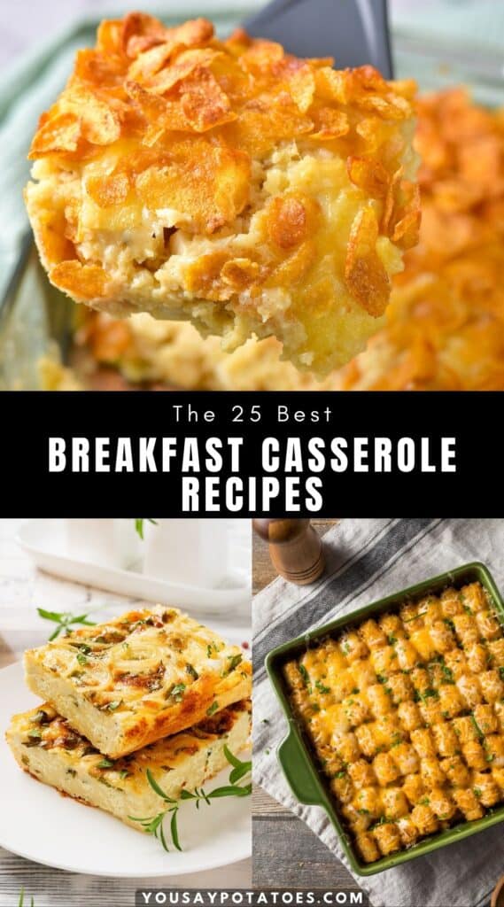 Collage of breakfast casserole recipes.