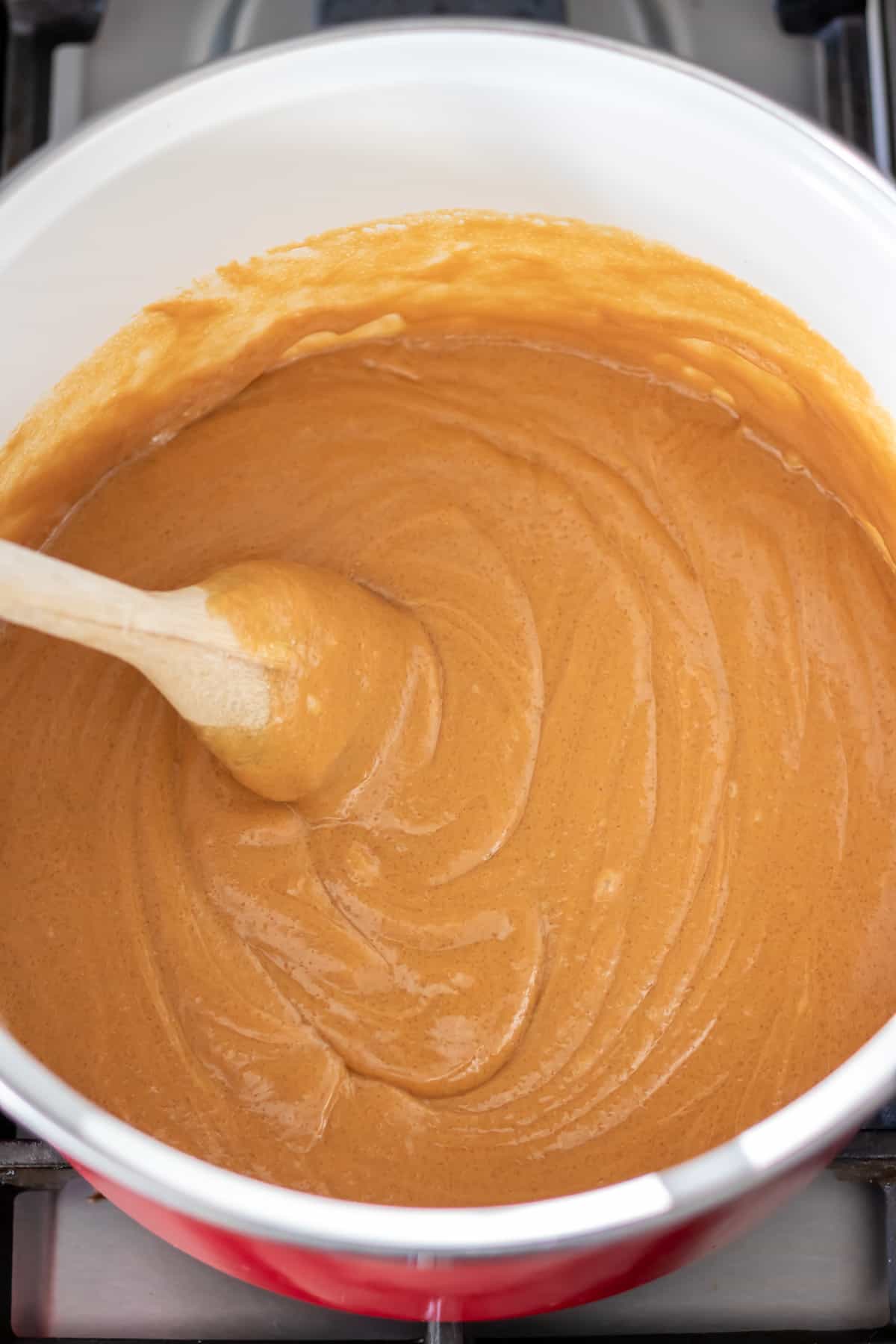 Syrup, sugar and peanut butter mixed together.