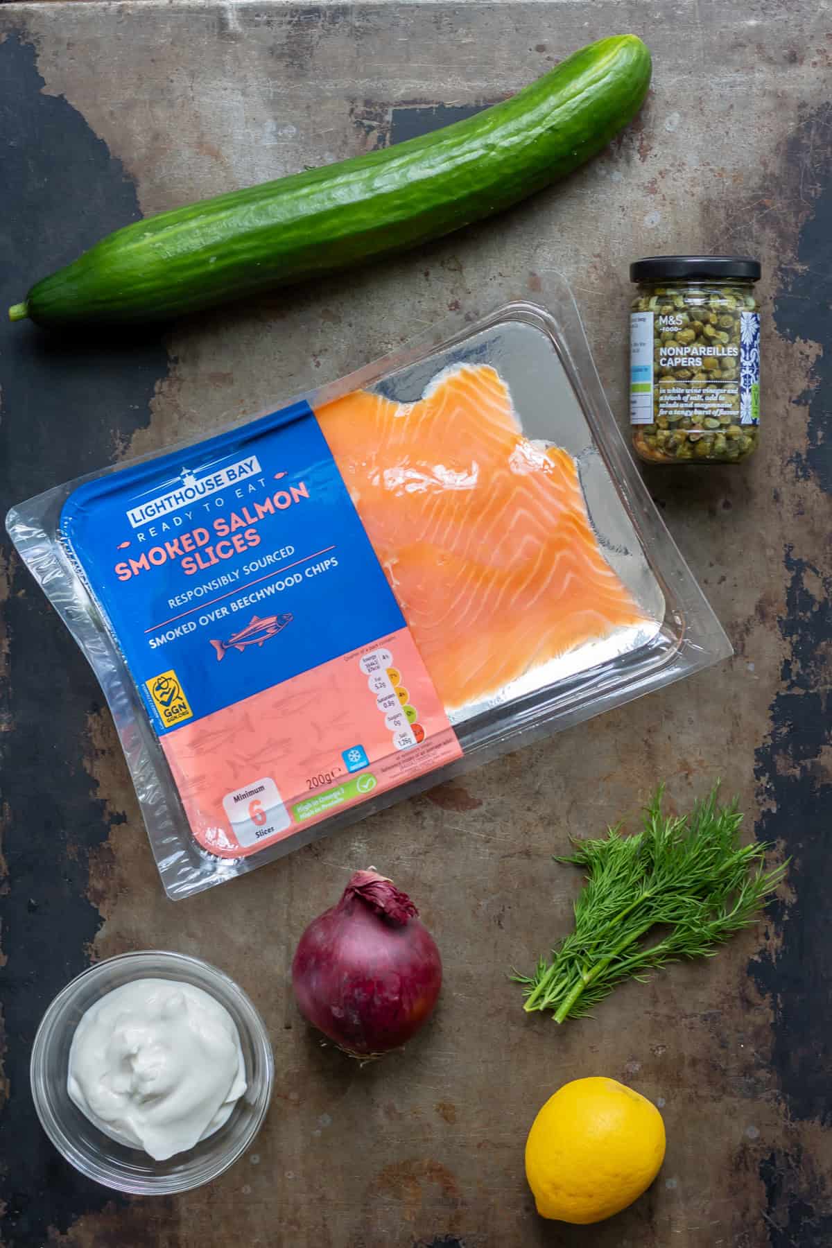 Ingredients on a table.