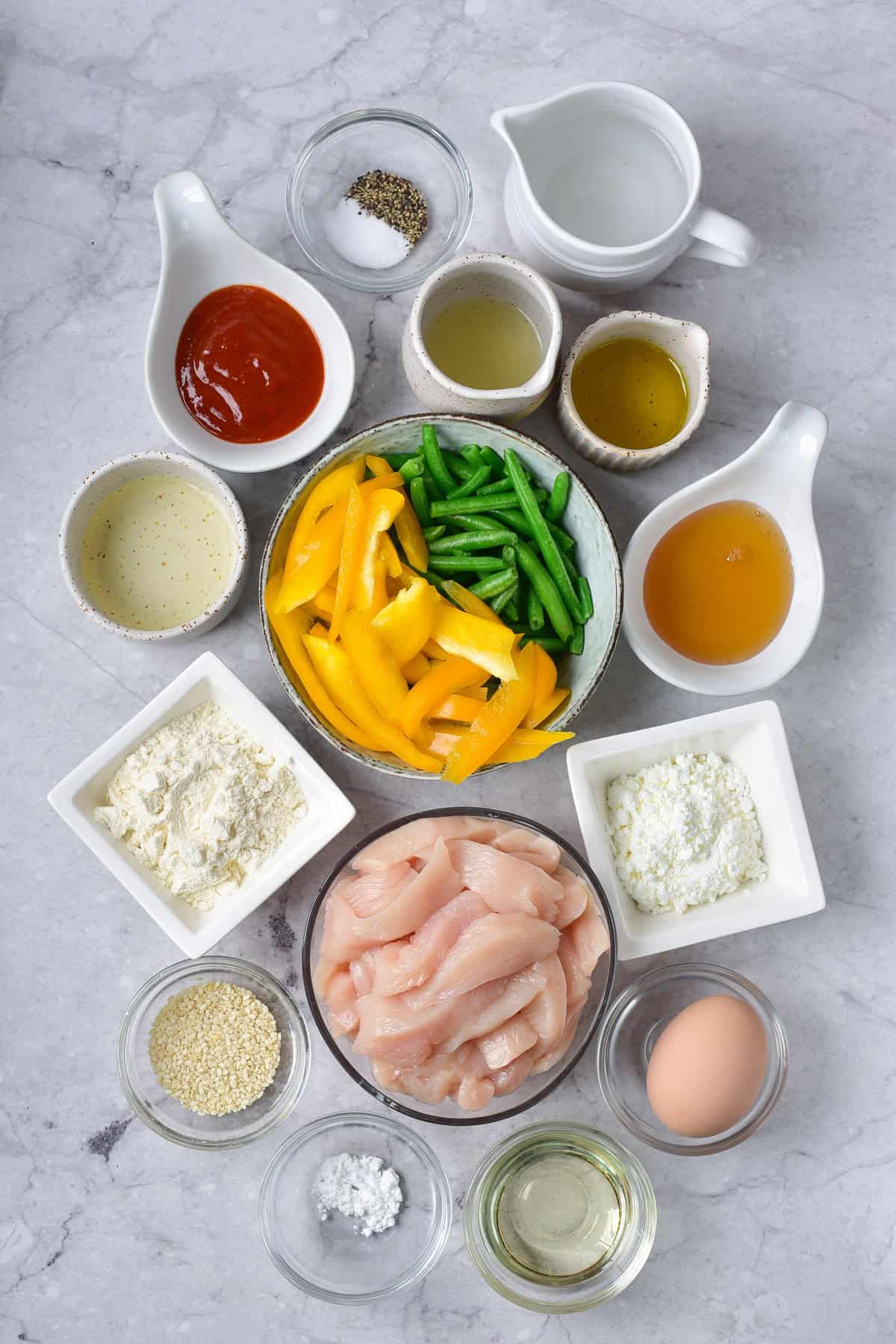Ingredients on a table.