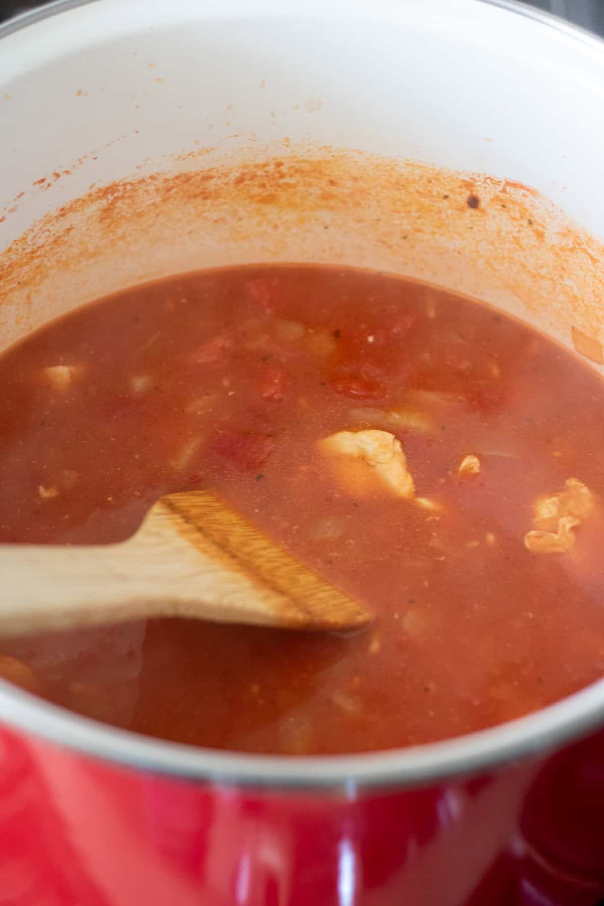 Remaining ingredients added to the pot.