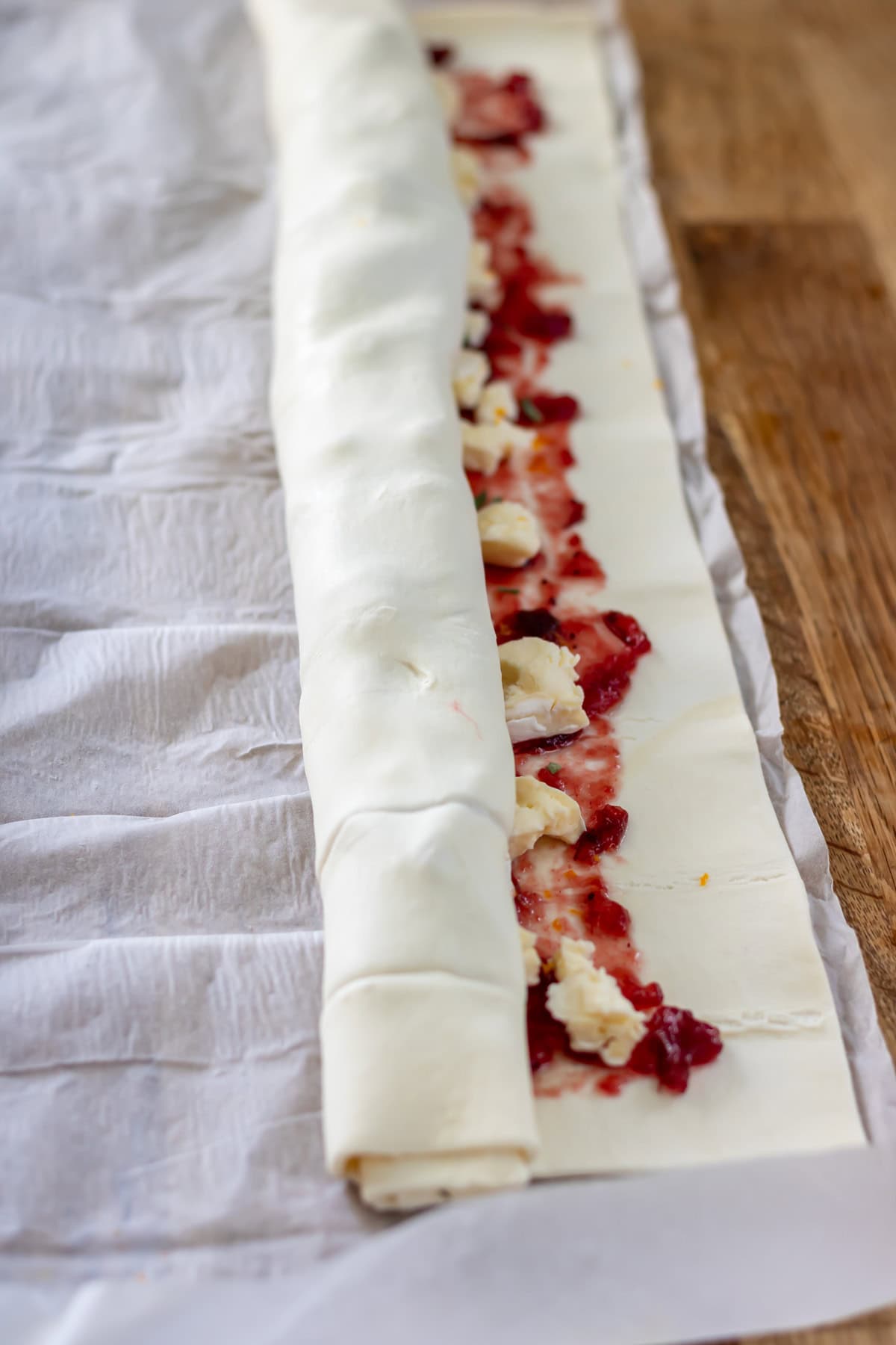 Rolling up the pinwheels.