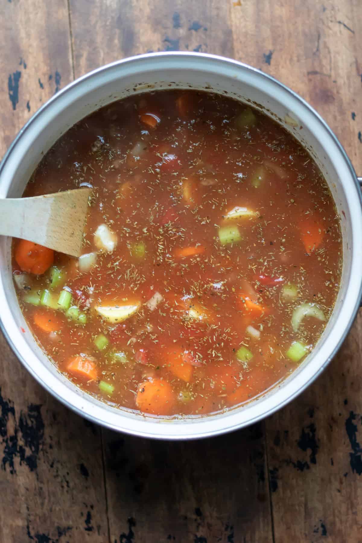 Other ingredients added to the soup pot.