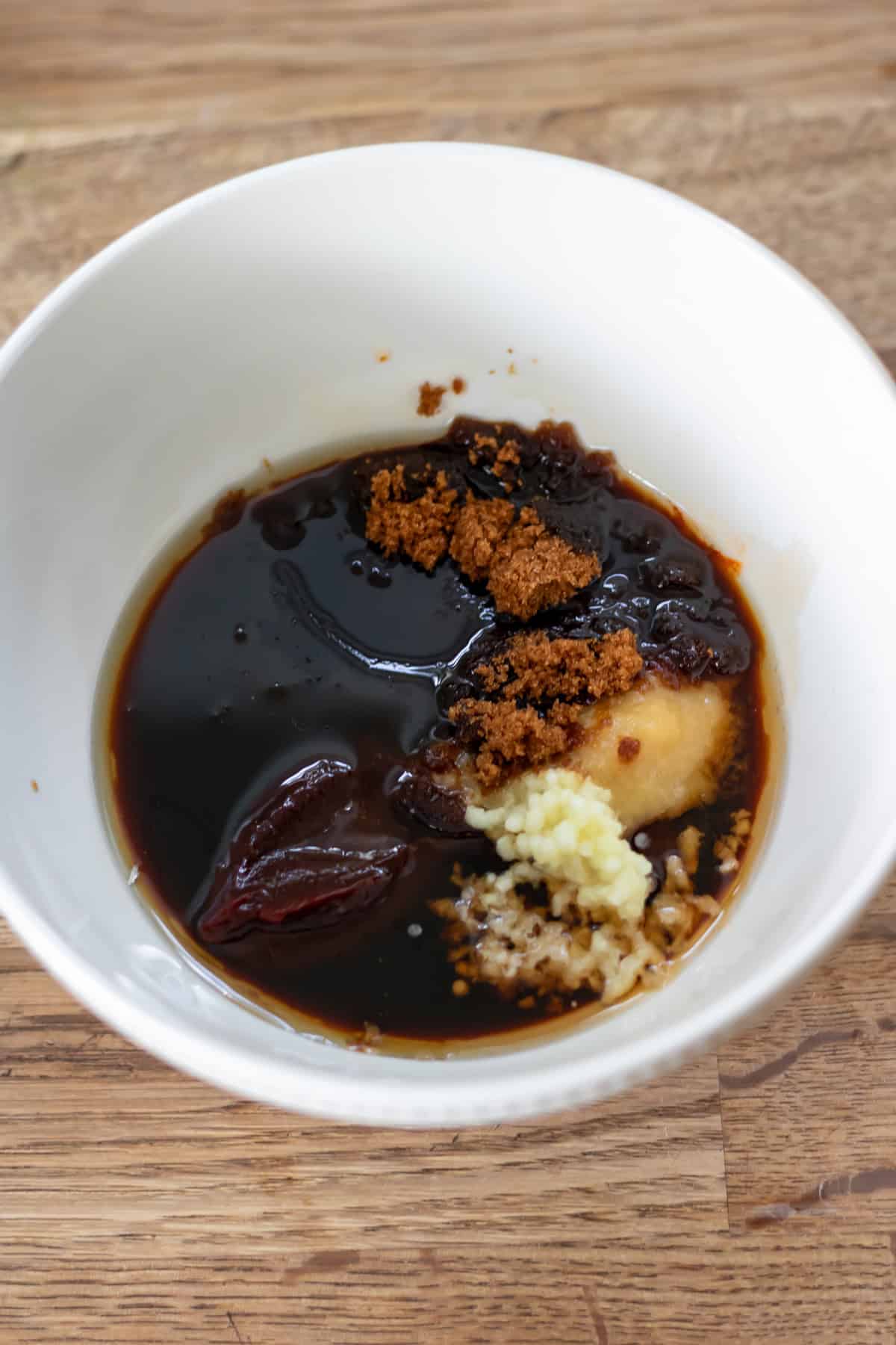 Korean sauce ingredients in a bowl.