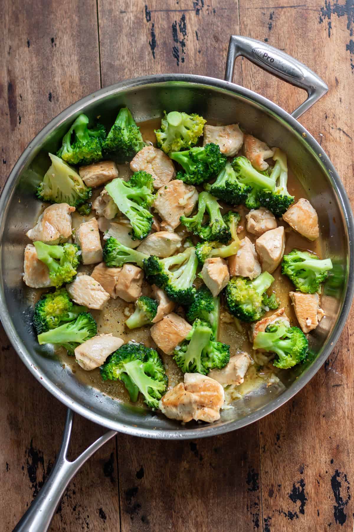 Garlic butter chicken broccoli skillet.